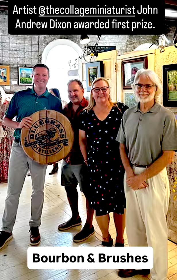 Instagram notice of the presentation ~ top prize at Midway’s Bourbon & Brushes gallery event, 8/29/26