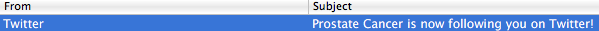 Prostate Cancer is now following you on Twitter!
