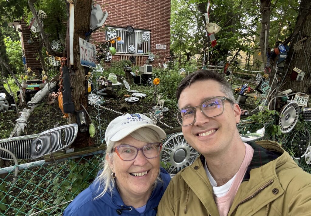 Mom and myself at a neighborhood landmark